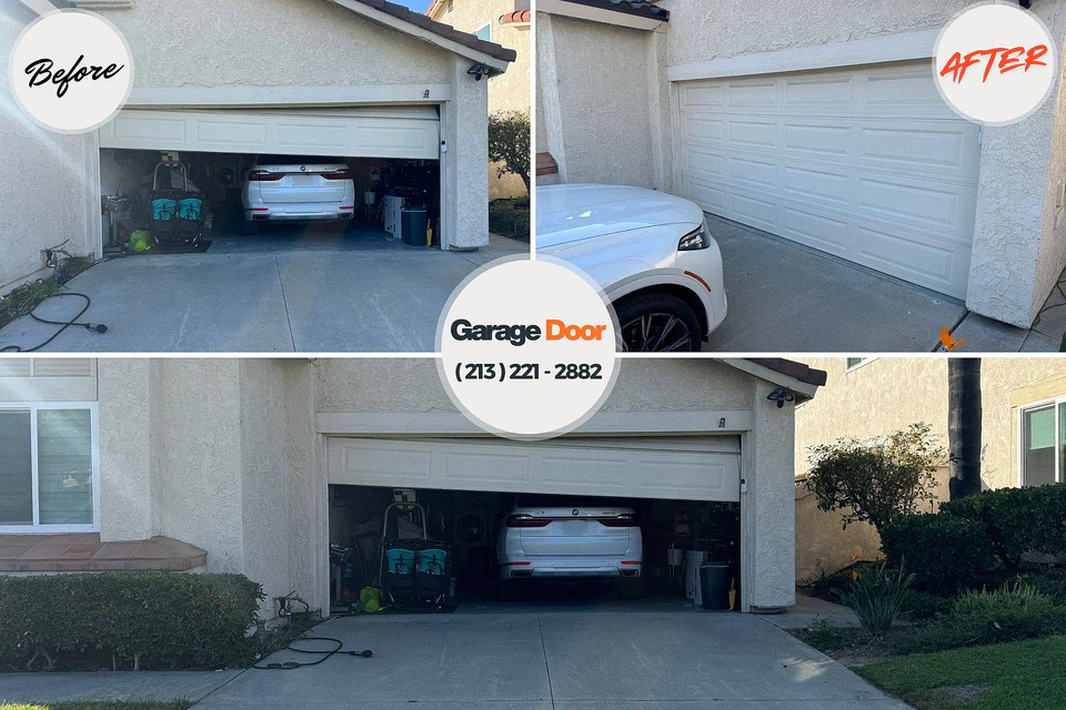 Before and after: garage door repair Mogul, NV